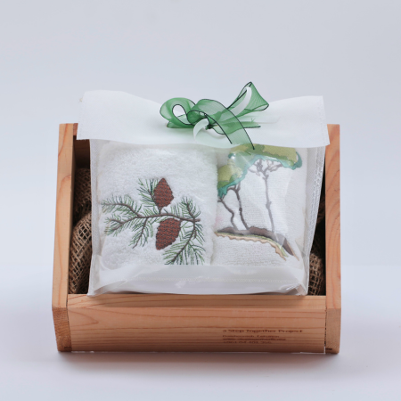 Pine Cone & Tree Towel